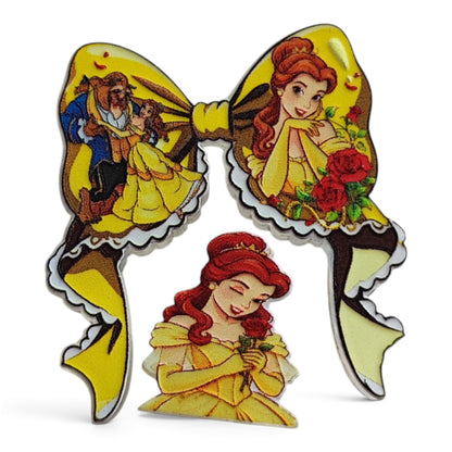 Perles acryliques plates en deux parties – Motif princesse