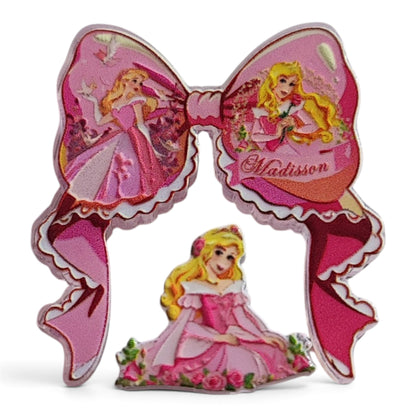 Perles acryliques plates en deux parties – Motif princesse