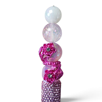 Perle intercalaire en métal en forme de S – Motif fleur et strass
