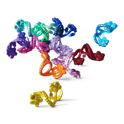 Perle intercalaire en métal en forme de S – Motif fleur et strass
