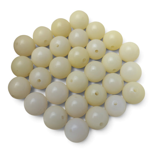 Lot de 5 perles naturelles en graines de Bodhi – Rondes ivoire