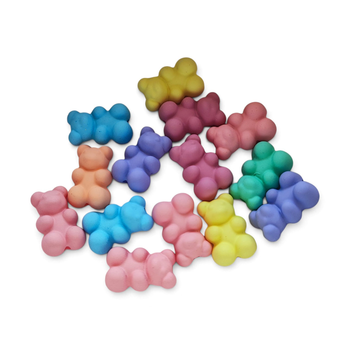 x1 Perle acrylique opaque peinte – Motif ourson 20 × 13 × 9 mm