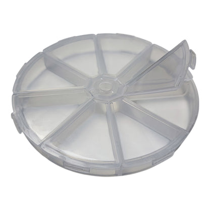 Boîte de rangement ronde à 8 compartiments – Transparente