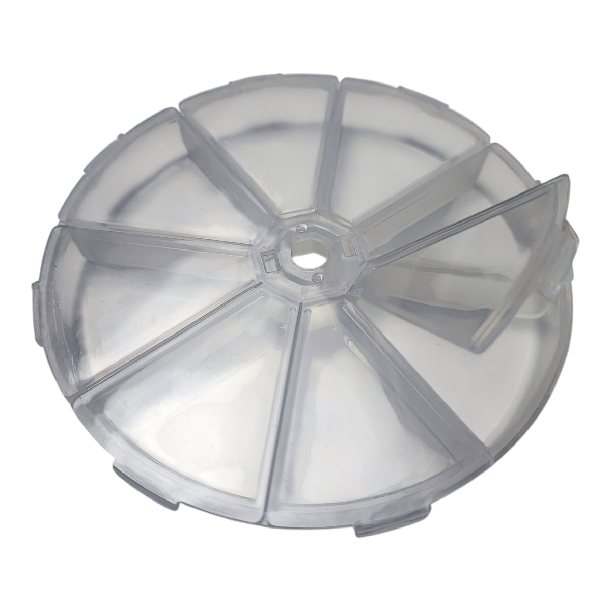 Boîte de rangement ronde à 8 compartiments – Transparente