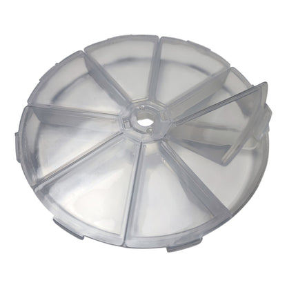 Boîte de rangement ronde à 8 compartiments – Transparente