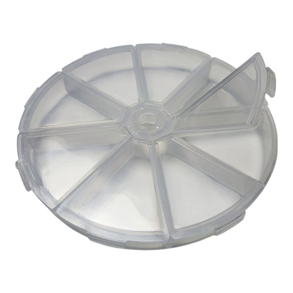 Boîte de rangement ronde à 8 compartiments – Transparente