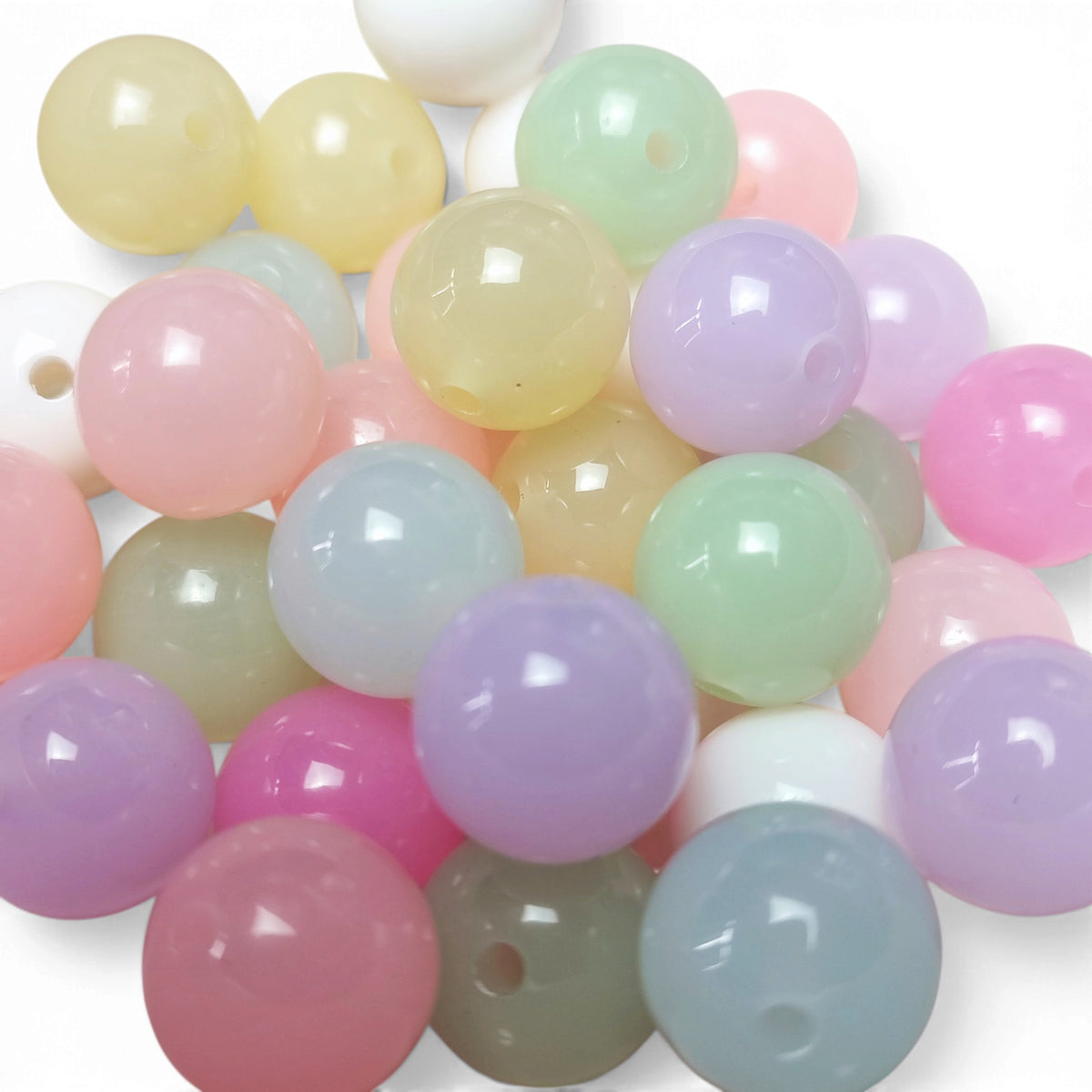 x1 ou x5 Perles Acryliques Opaques Rondes – 16 mm – Coloris au Choix