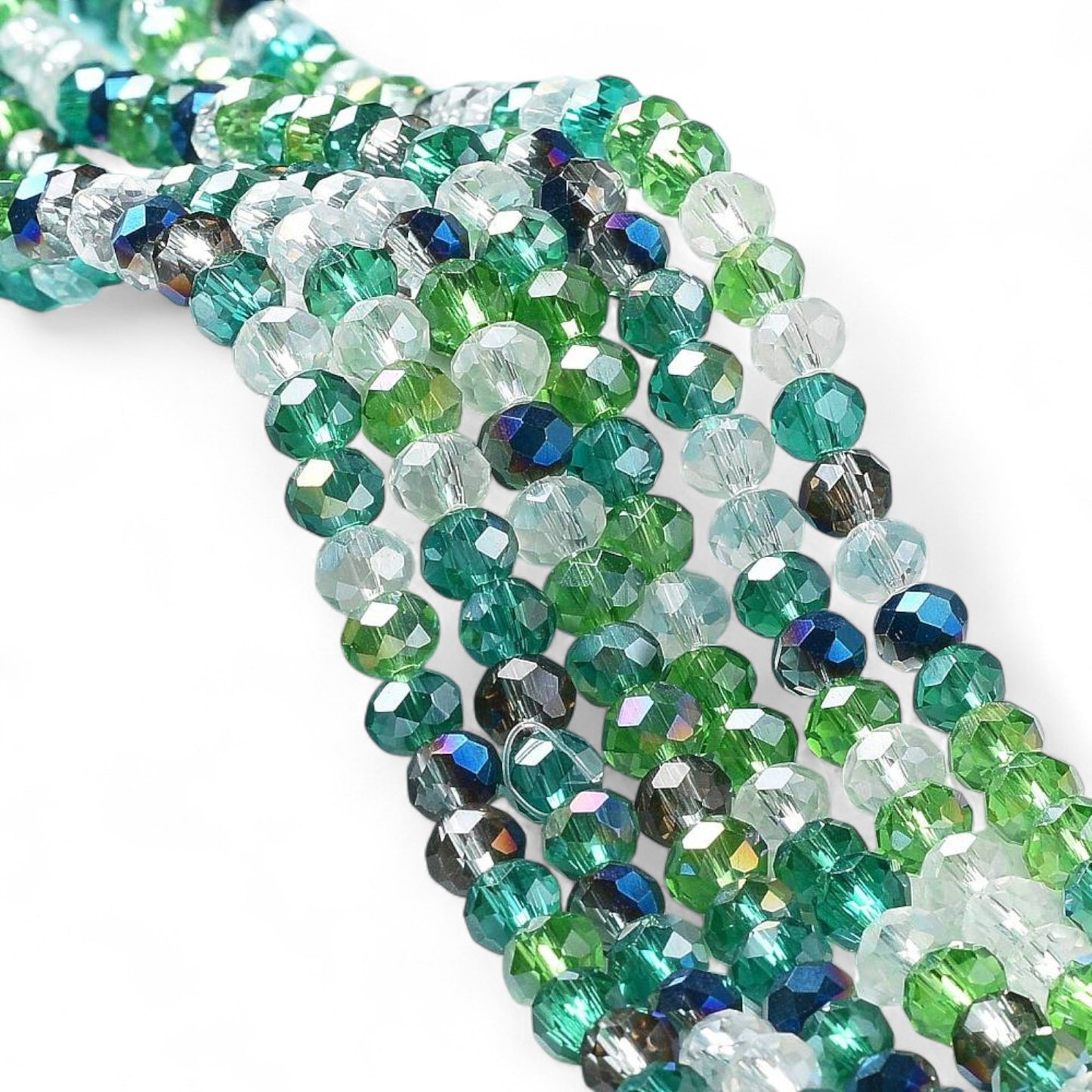 Perles en Verre à Facettes – Rondelles Vert – 6x5 mm