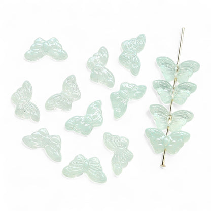 x10 Perles Papillon en Verre Soufflé à la Main – 15 x 8 mm