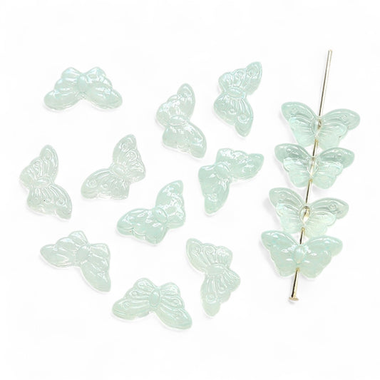 x10 Perles Papillon en Verre Soufflé à la Main – 15 x 8 mm