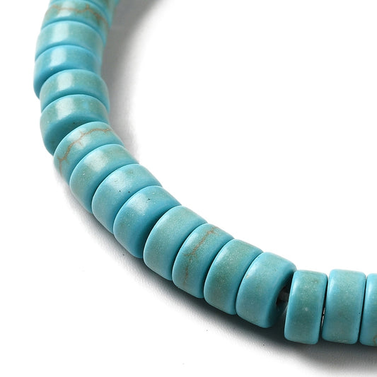X50 Perles Synthétiques Turquoise – Heishi 6 mm