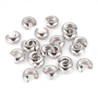 50 Crimp Beads Cover – Cache-perles à écraser ou à nœud: 4mm