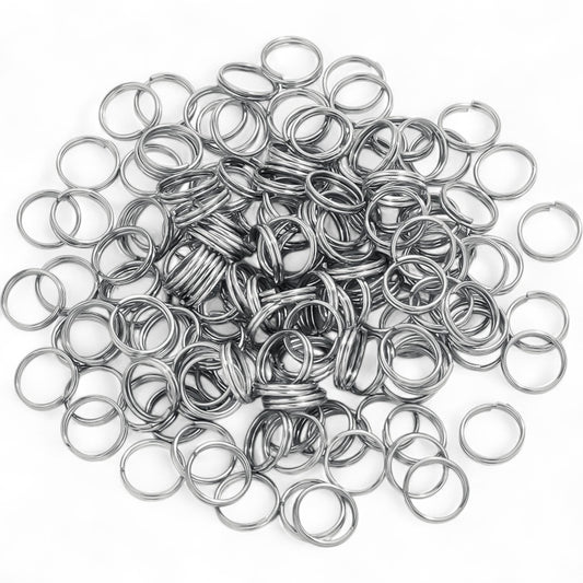 x20 Anneaux de Jonction Doubles en Acier Inoxydable 304 – 0,7 x 8 mm – Argentés ou Dorés