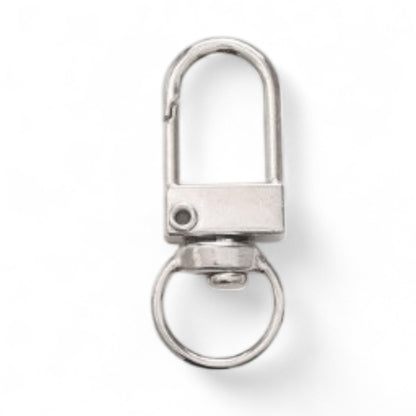 x1 Fermoir Porte-Clés avec Anneau Pivotant – 3,2 x 1,2 cm – Argenté ou Doré