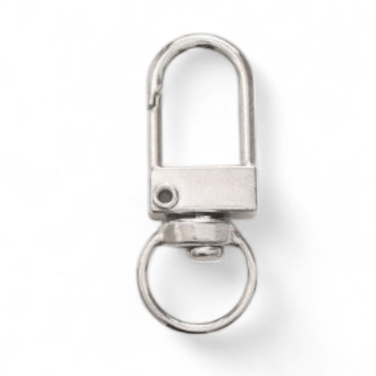 x1 Fermoir Porte-Clés avec Anneau Pivotant – 3,2 x 1,2 cm – Argenté ou Doré