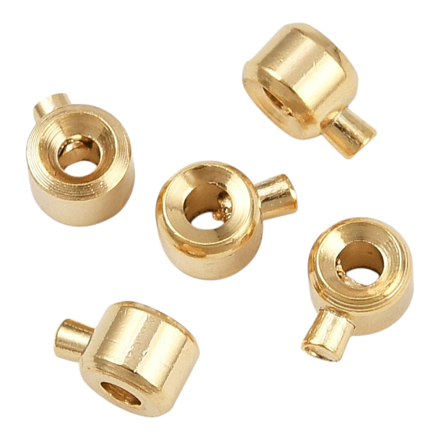 x4 Perles à Écraser en Laiton – Plaqué Or 24K ou Platine – 3 à 3,5 mm
