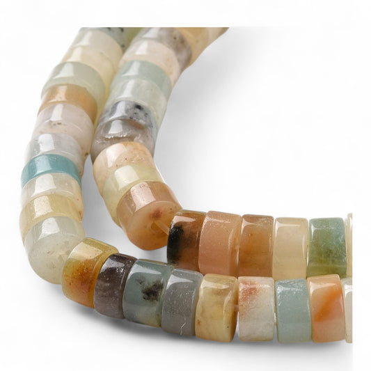 x20 Perles Heishi en Amazonite Naturelle – 6 mm