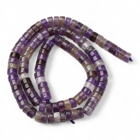 x20 Perles Heishi en Améthyste Naturelle – Disques 6 x 3,5 mm