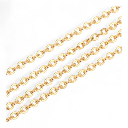 Collier en Acier Inoxydable 304 – Acier ou Doré – 50 cm