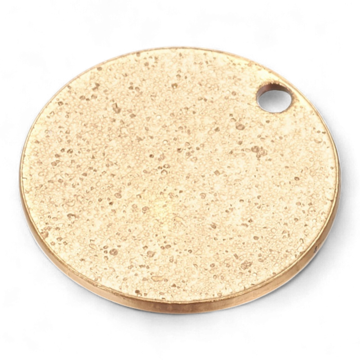 x2 Pendentifs Ronds Texturés Scintillants en Acier Inoxydable 304 – 15 mm