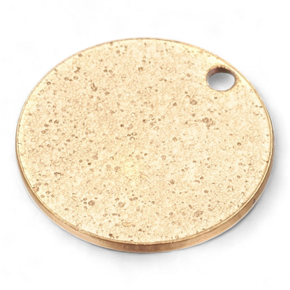 x2 Pendentifs Ronds Texturés Scintillants en Acier Inoxydable 304 – 15 mm