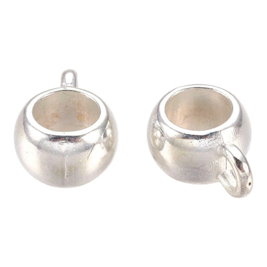 x10 Perles à Bélière Tonneau – Doré ou Argenté – 8 à 11,5 mm