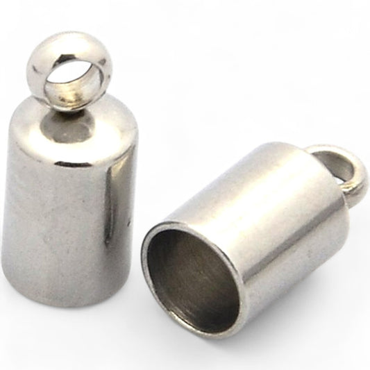 x4 Embouts Cylindres en Laiton – pour cordons Ø 4,5 à 5,5 mm – Couleurs au choix