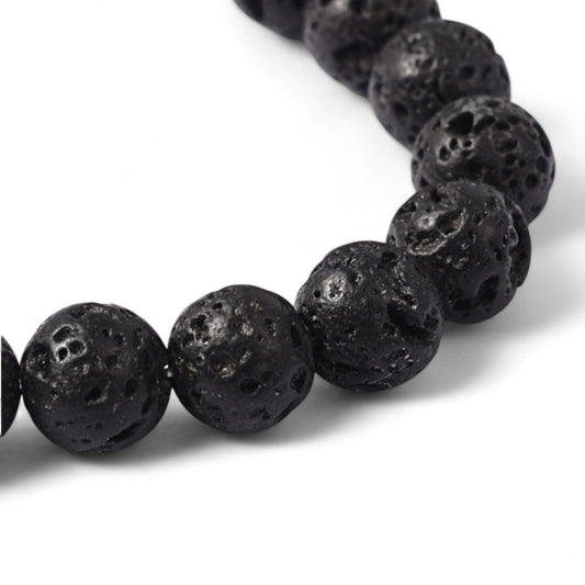 x20 Perles de Pierre de Lave Naturelle – 10 mm