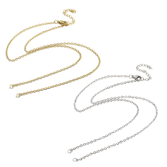 Collier en acier inoxydable 304 en 2 parties avec anneaux pour connecteur (46,5 cm + 5,5 cm)