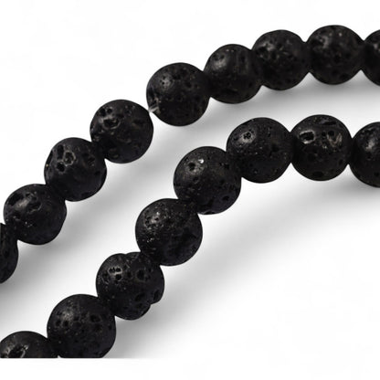 x20 Perles de Pierre de Lave Naturelle – 10 mm