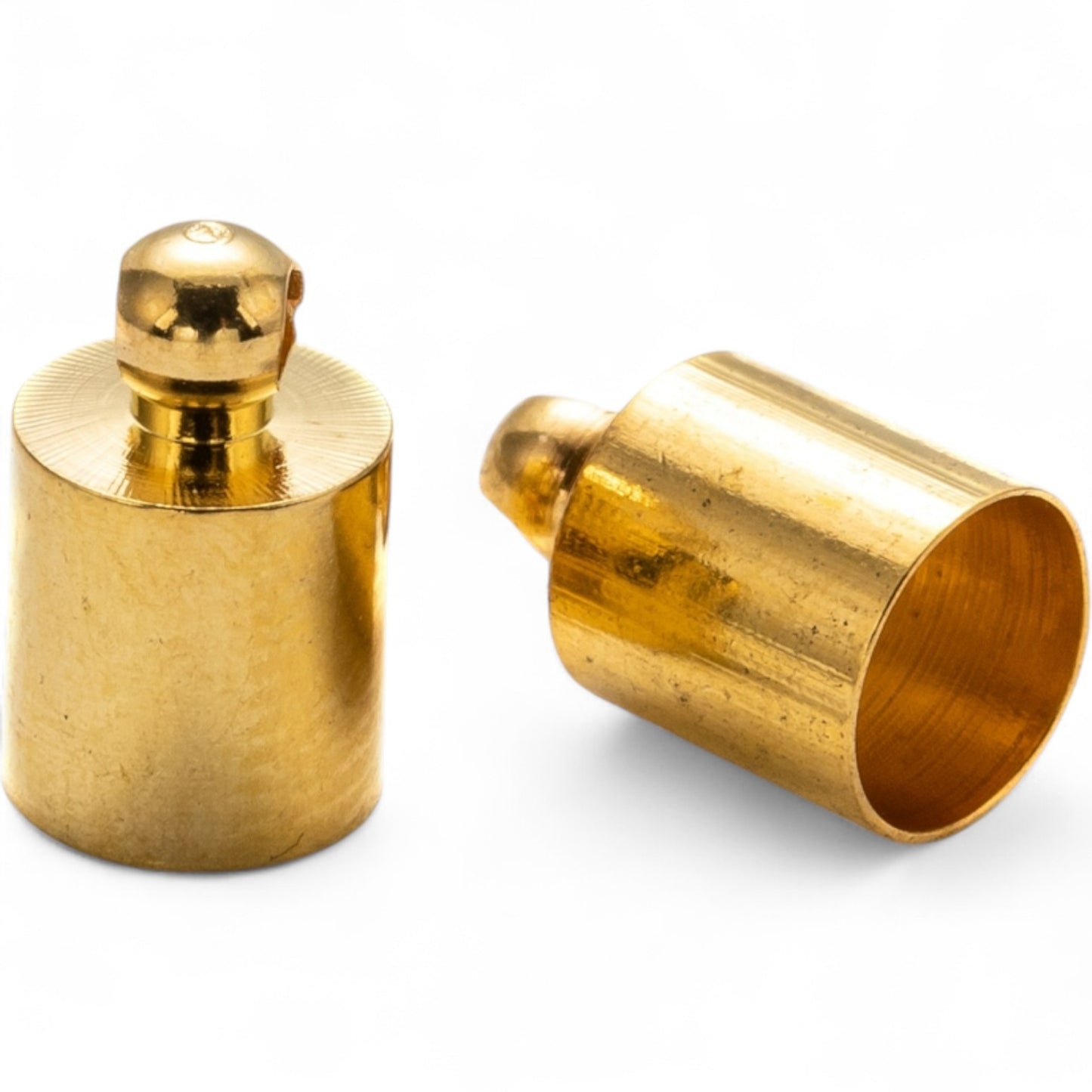 x4 Embouts Cylindres en Laiton – pour cordons Ø 4,5 à 5,5 mm – Couleurs au choix