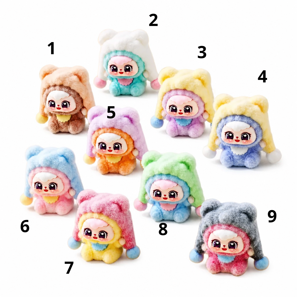 Figurines en velours ultra kawaii – Plusieurs modèles et couleurs au choix