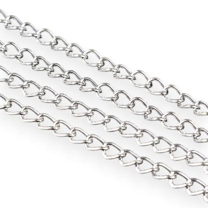 Chaîne Dorée ou argentée – Maillons 3 x 2 mm – Vendue au mètre