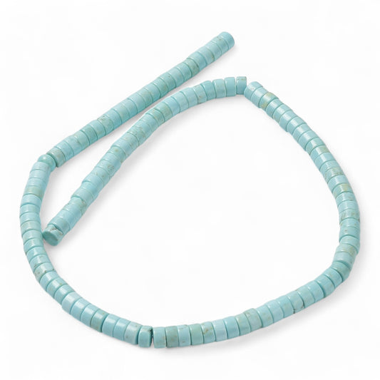 x20 Perles Heishi en Howlite Teintée Naturelle – 6 mm