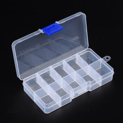 Boîte de Rangement à Perles – 10 Compartiments Réglables – 7 x 13 x 2,3 cm
