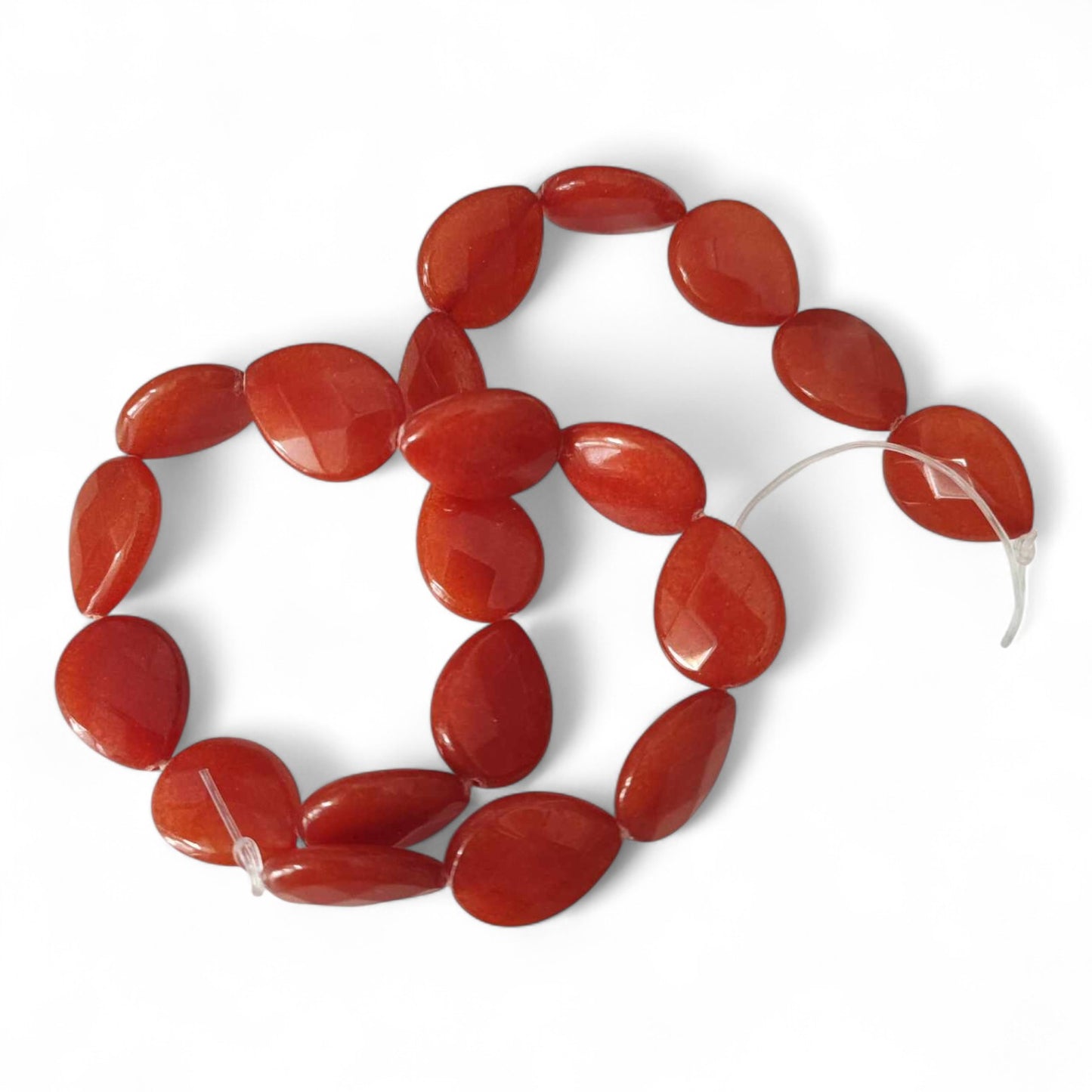 x1 Perles de Jade Blanc Teinté – Goutte Facettée 20x15 mm