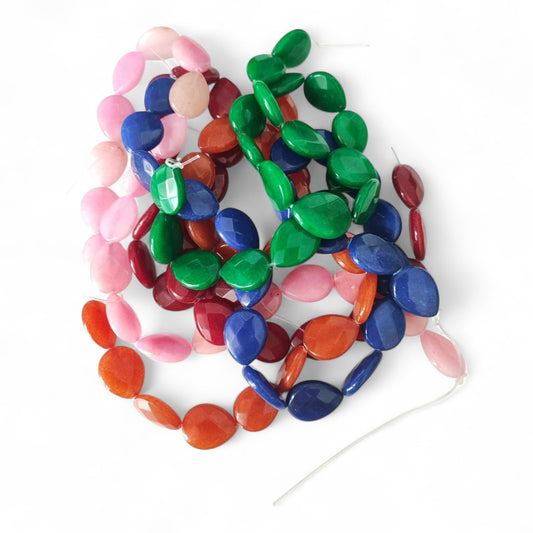 x1 Perles de Jade Blanc Teinté – Goutte Facettée 20x15 mm