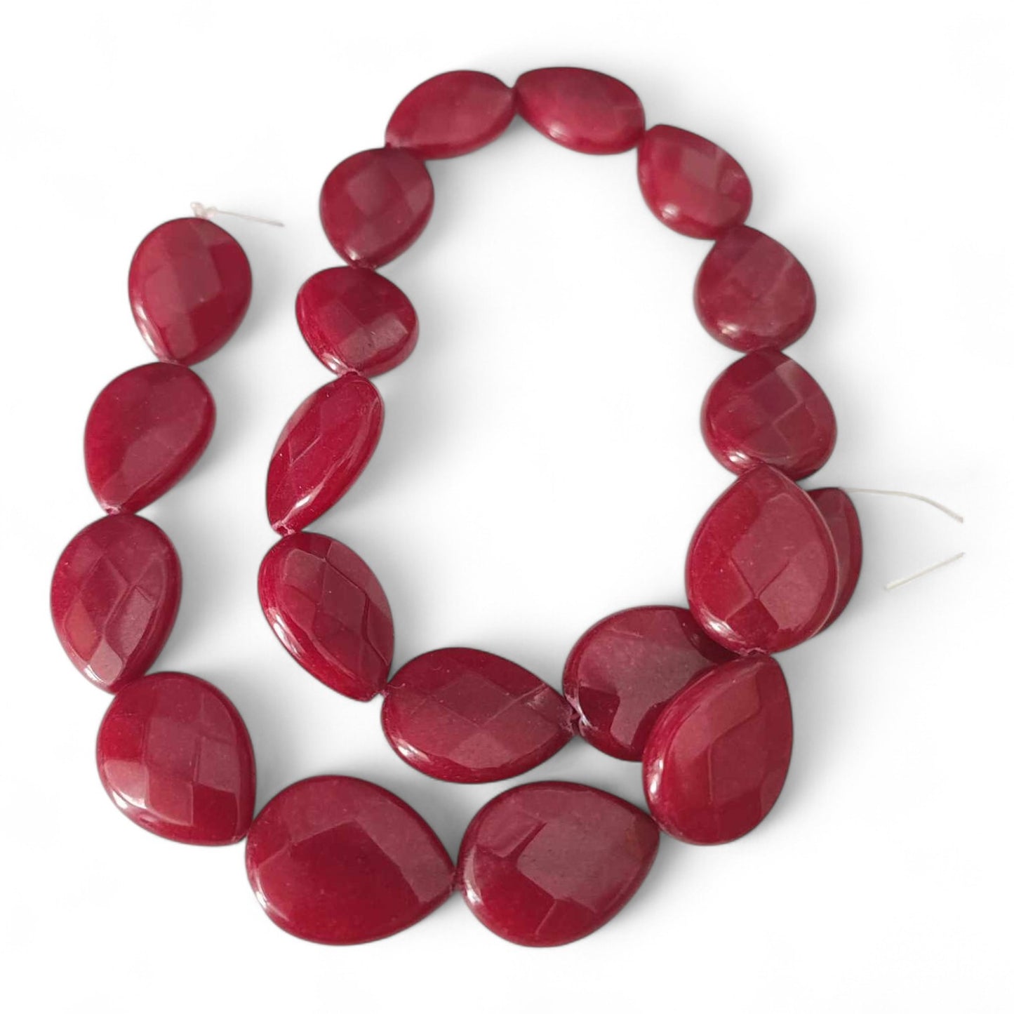 x1 Perles de Jade Blanc Teinté – Goutte Facettée 20x15 mm