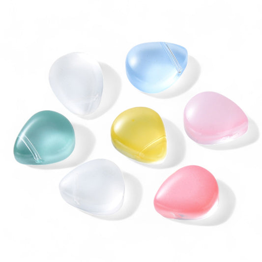x10 Pendentifs Gouttes en Verre – Couleurs Mélangées – 12,5 x 10,5 x 5,5 mm