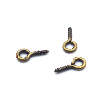 Tiges à vis avec œil – Métal argenté foncé , doré ou bronze– 8x4mm