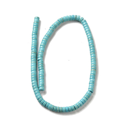 X50 Perles Synthétiques Turquoise – Heishi 6 mm