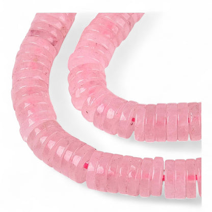 x30 Perles Heishi en Quartz Rose Naturel – Disques 6 mm
