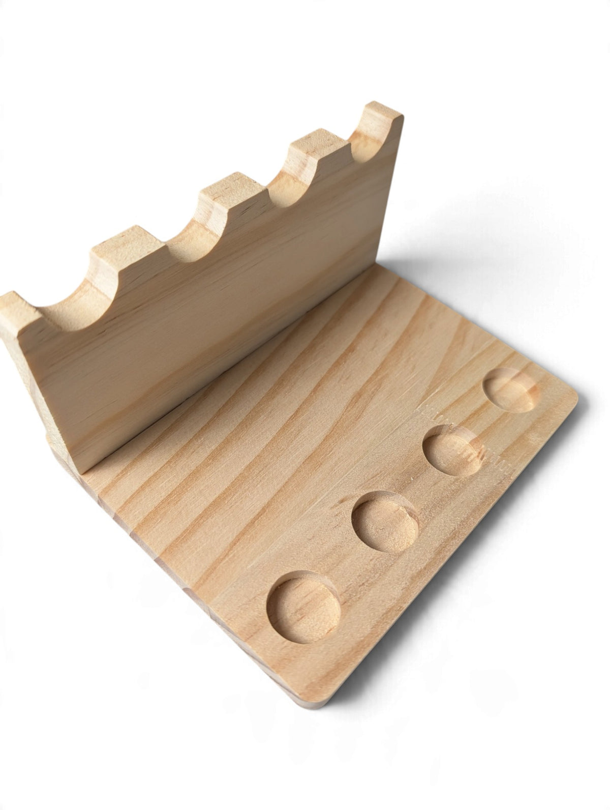 Présentoir pour stylos DIY en bois massif brut – 4 emplacements