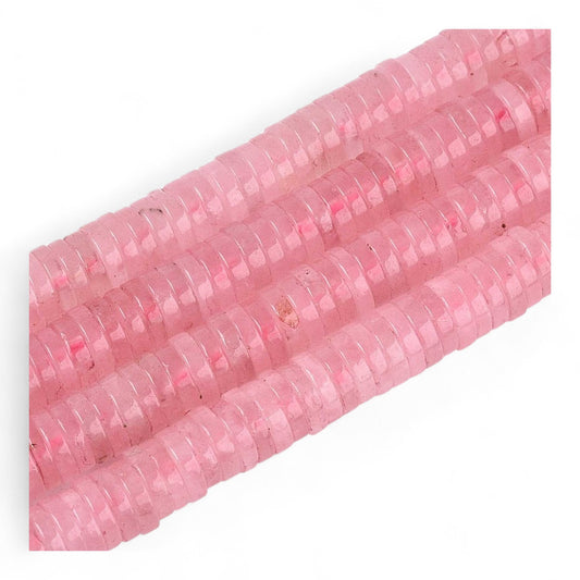 x30 Perles Heishi en Quartz Rose Naturel – Disques 6 mm
