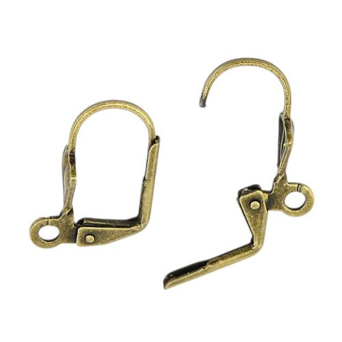 x5 paires de dormeuses coquillages avec anneau, bronze, 18x10mm
