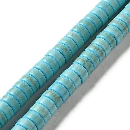 X50 Perles Synthétiques Turquoise – Heishi 6 mm