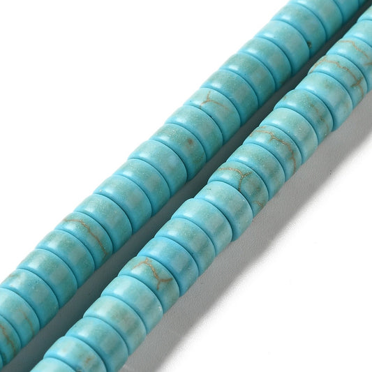 X50 Perles Synthétiques Turquoise – Heishi 6 mm