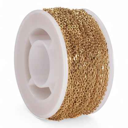 x20cm Chaînes Ovales Plates en Acier Inoxydable 304 – 2 mm