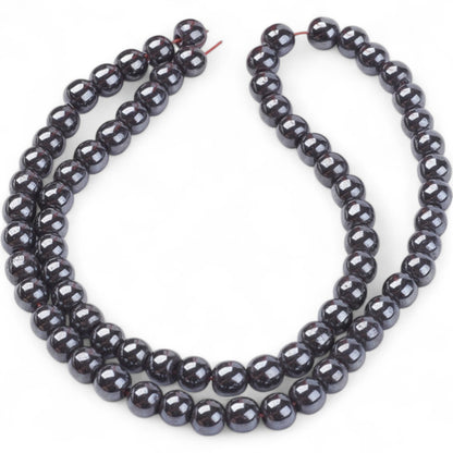 x10 Perles Rondes en Hématite Synthétique Non Magnétique – 6 mm ou 10 mm