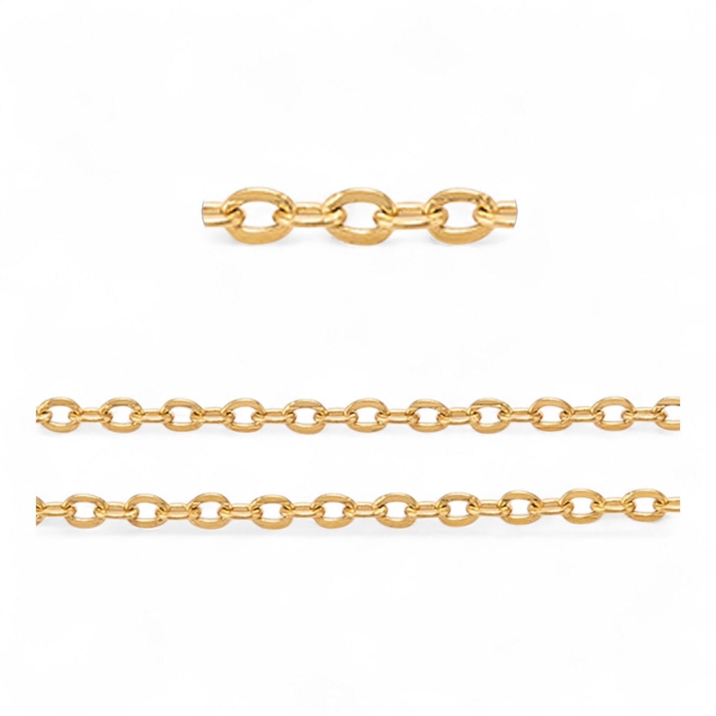 x20cm Chaînes Ovales Plates en Acier Inoxydable 304 – 2 mm